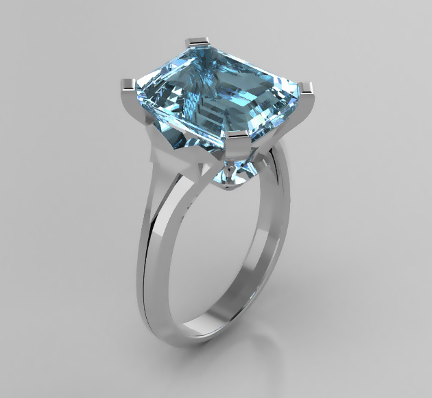 Aquamarine Star Ring