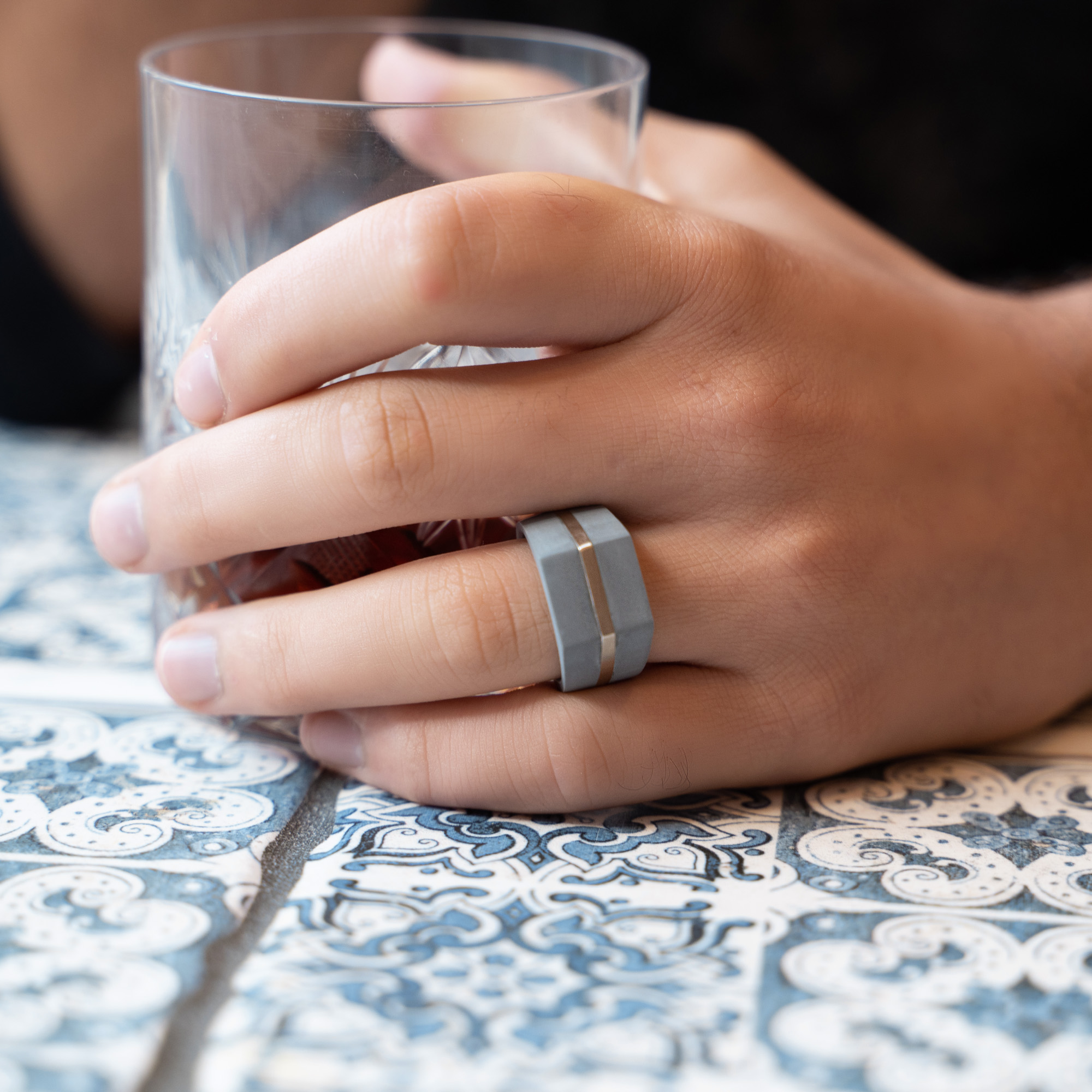 Men's Architectural Sika Light Concrete Ring