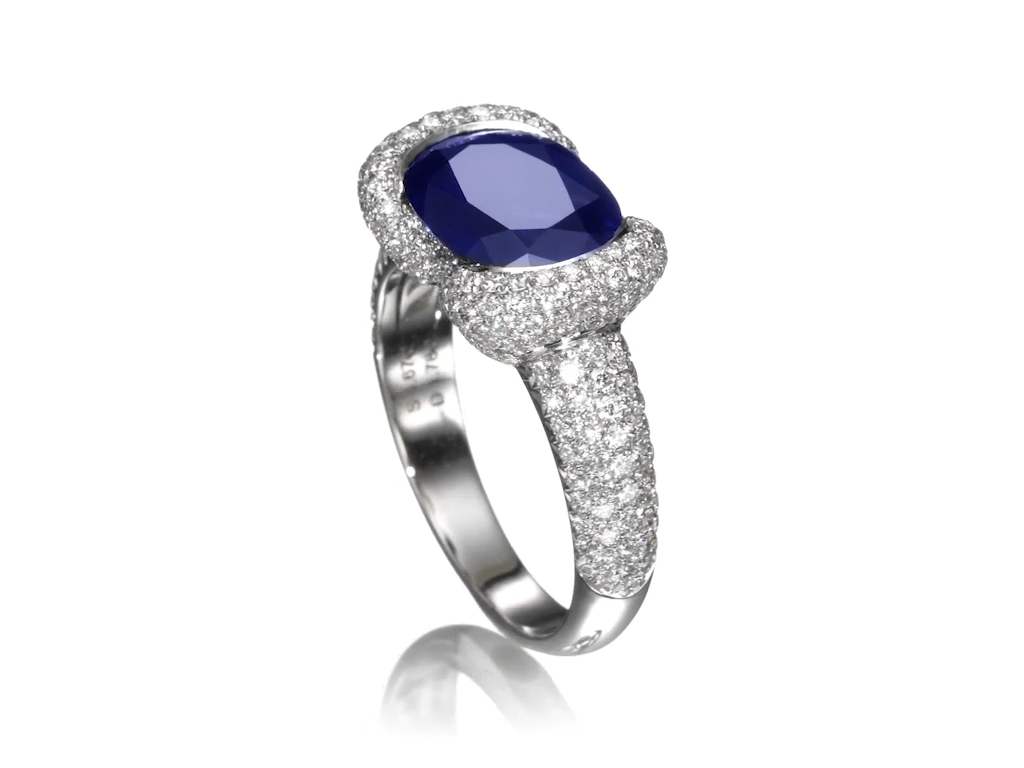 Onyx and Pave Diamond Ring