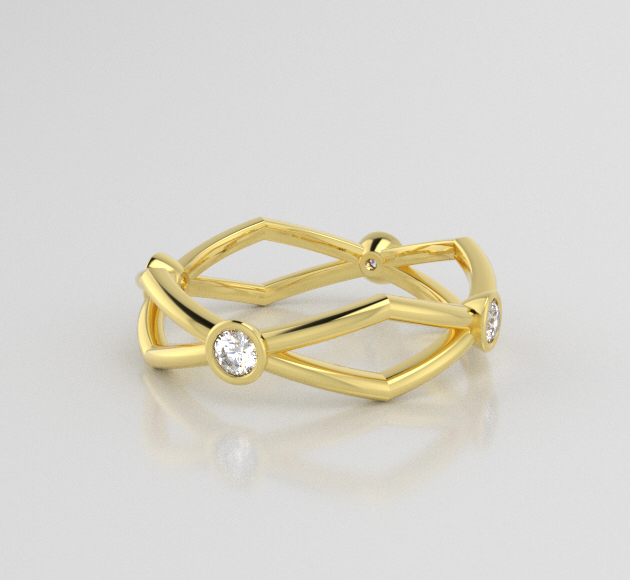 Delicate Kite shaped Diamonds Ring