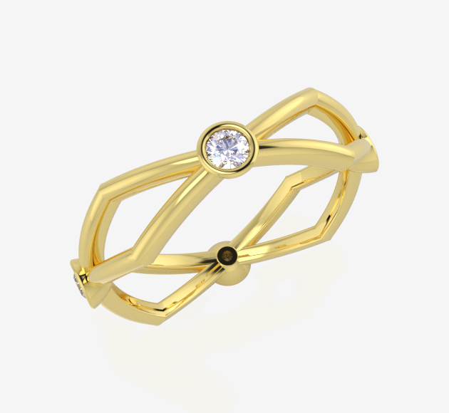 Delicate Kite shaped Diamonds Ring