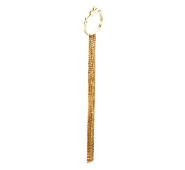 falling star ring with Dangle Chain