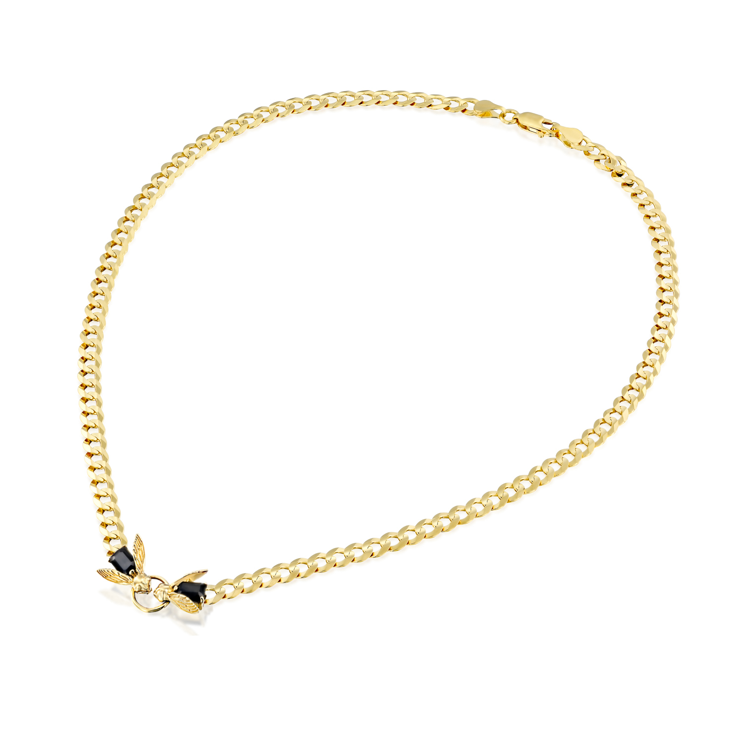 Twin fly Cuban necklace