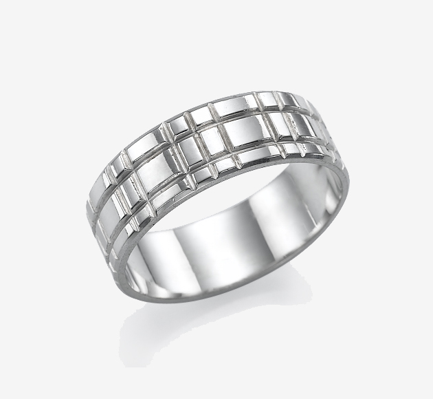 Comfort Fit Cubes Wedding Band