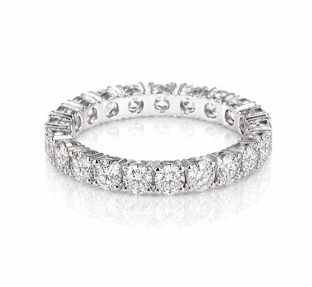 Infinite Sparkle Full Diamond Eternity Ring in 18K White Gold