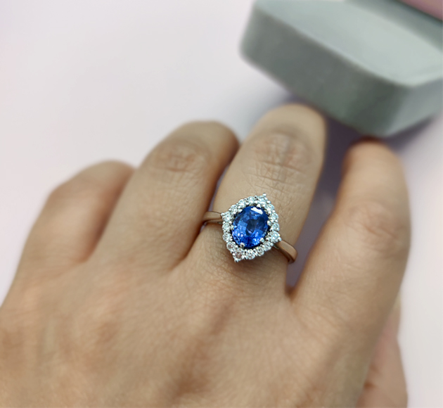 Sapphire Heirloom Oval Halo Ring
