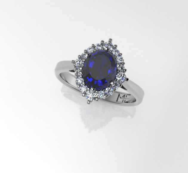 Sapphire Heirloom Oval Halo Ring