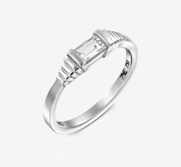 Egyptian design Baguette engagement ring