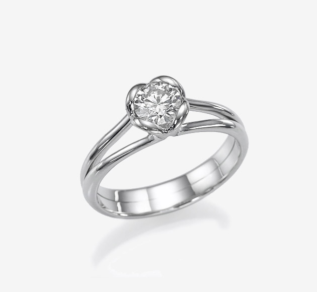Lily Heart Engagement Ring