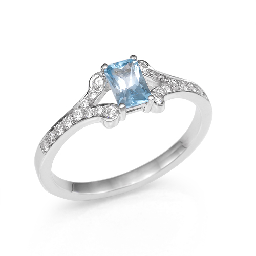Delicate Blue Topaz Ring