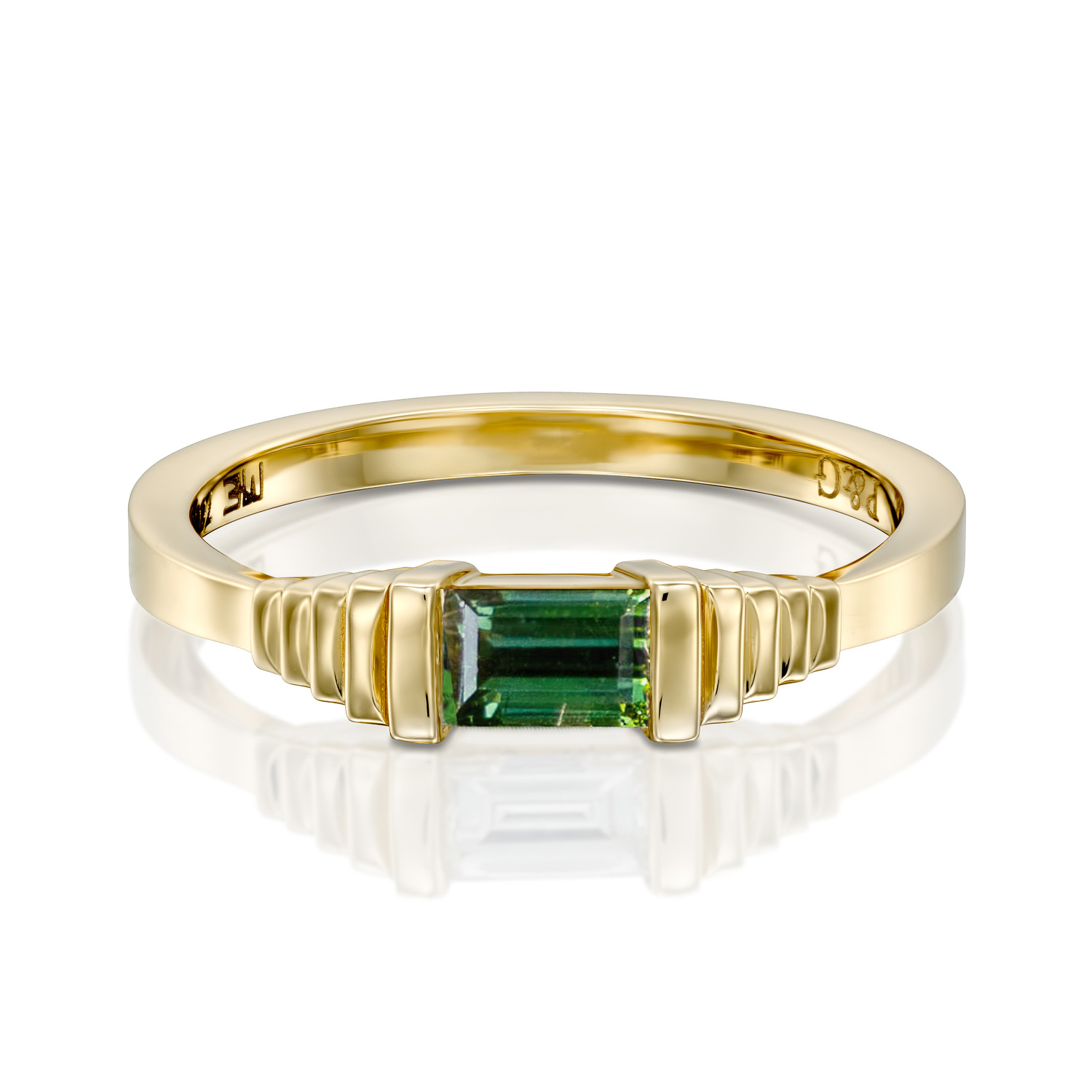 Egyptian design green Tourmaline Ring