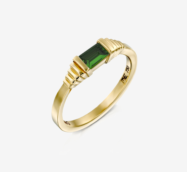 Egyptian design green Tourmaline Ring