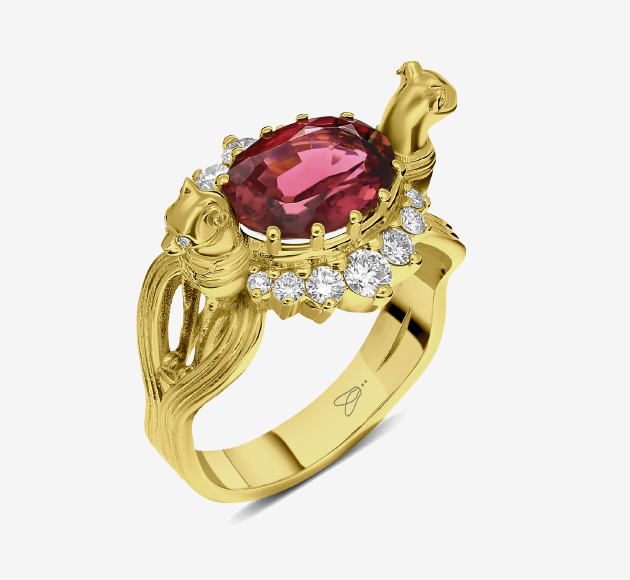 Gold Bastet ring 