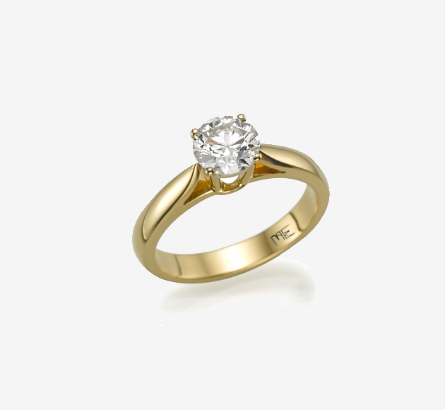 Classic 18K Yellow Gold Engagement Ring, 0.50ct Diamond Ring