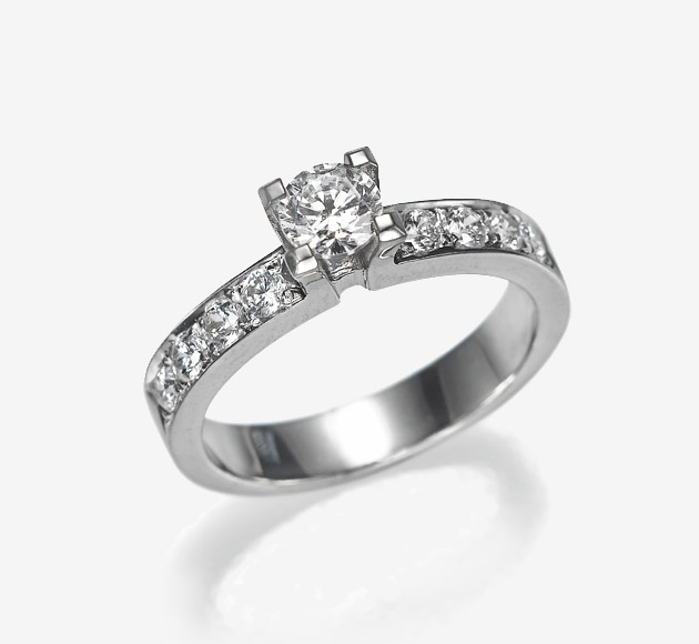  Wide White Gold Engagement Ring