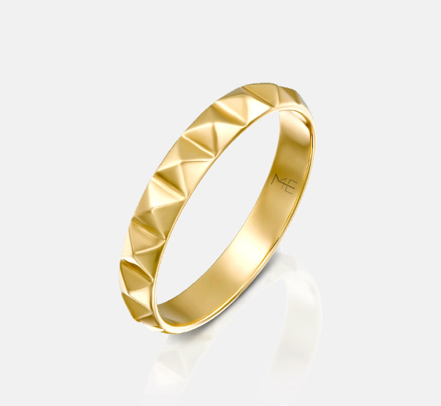 Pyramid Wedding Band