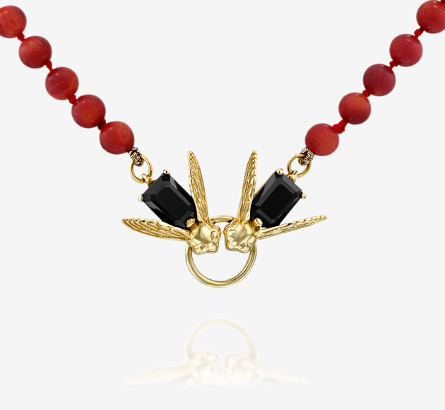 Twin fly necklace